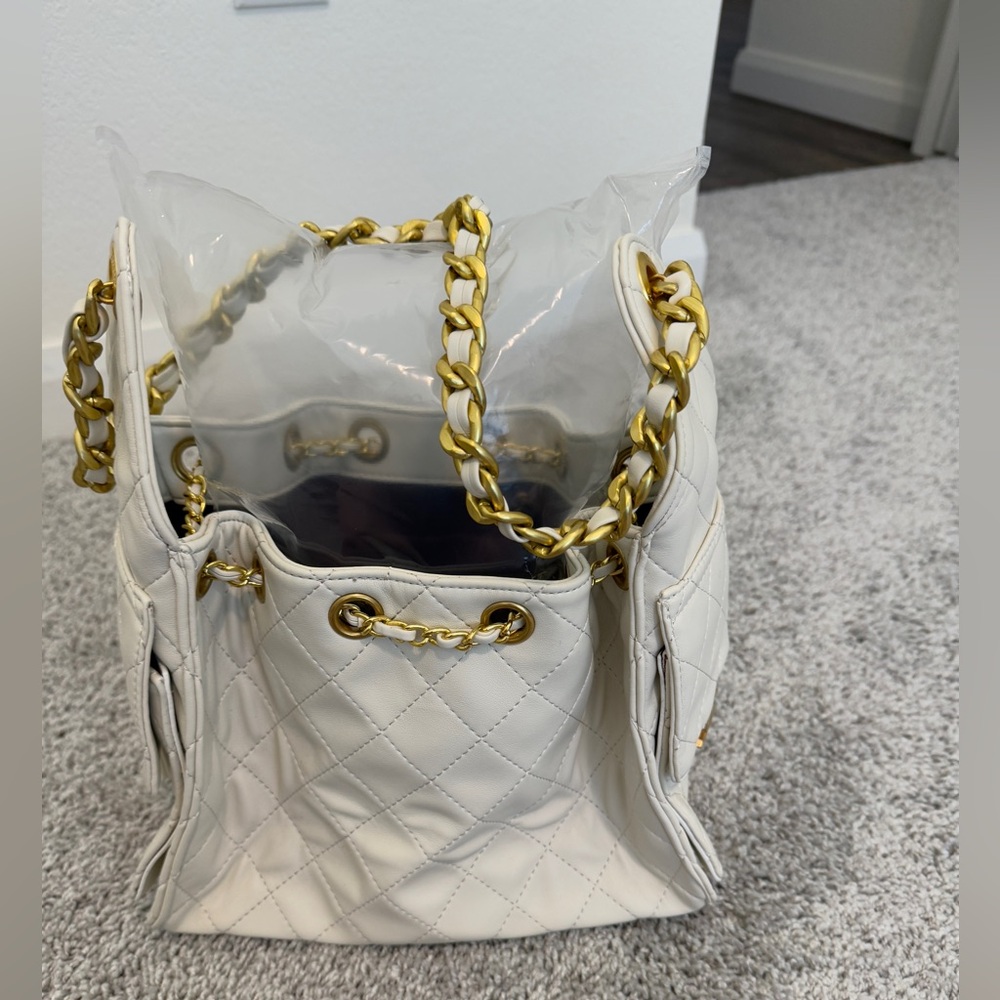 INSPIRED FASHION-  C BAG SIZE SMALL 
IN CREAM